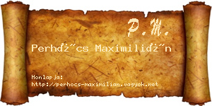 Perhócs Maximilián névjegykártya